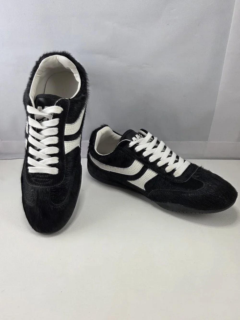 Steve Madden Dobson Black Calf Hair Sneakers Size 7